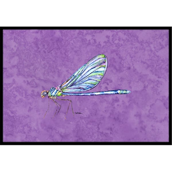 Carolines Treasures Dragonfly on Purple Indoor Or Outdoor Doormat - 18 x 27 in. CA66424 - main